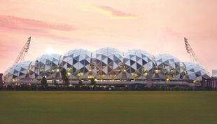 AAMI Park Stadium offers a remarkable form and lightness. So much so that in a precinct bristling with sports and entertainment venues, it signals a new era of technical and creative possibilities.